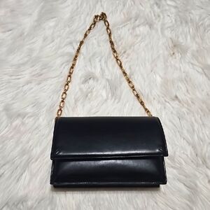ZARA Leather Elegant Black Chain Shoulder Bag